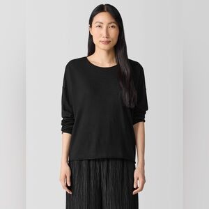 NWT Eileen Fisher Fine Merino Box-Top in Regenerative Wool